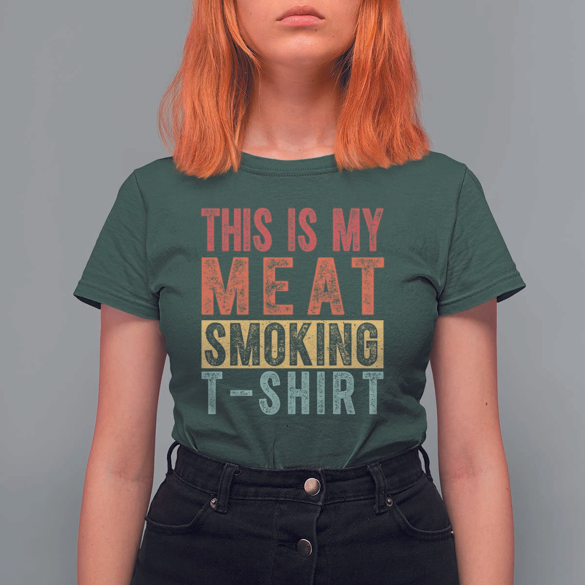 Vintage BBQ This Is My Meat Smoking T Shirt For Women - Wonder Print Shop