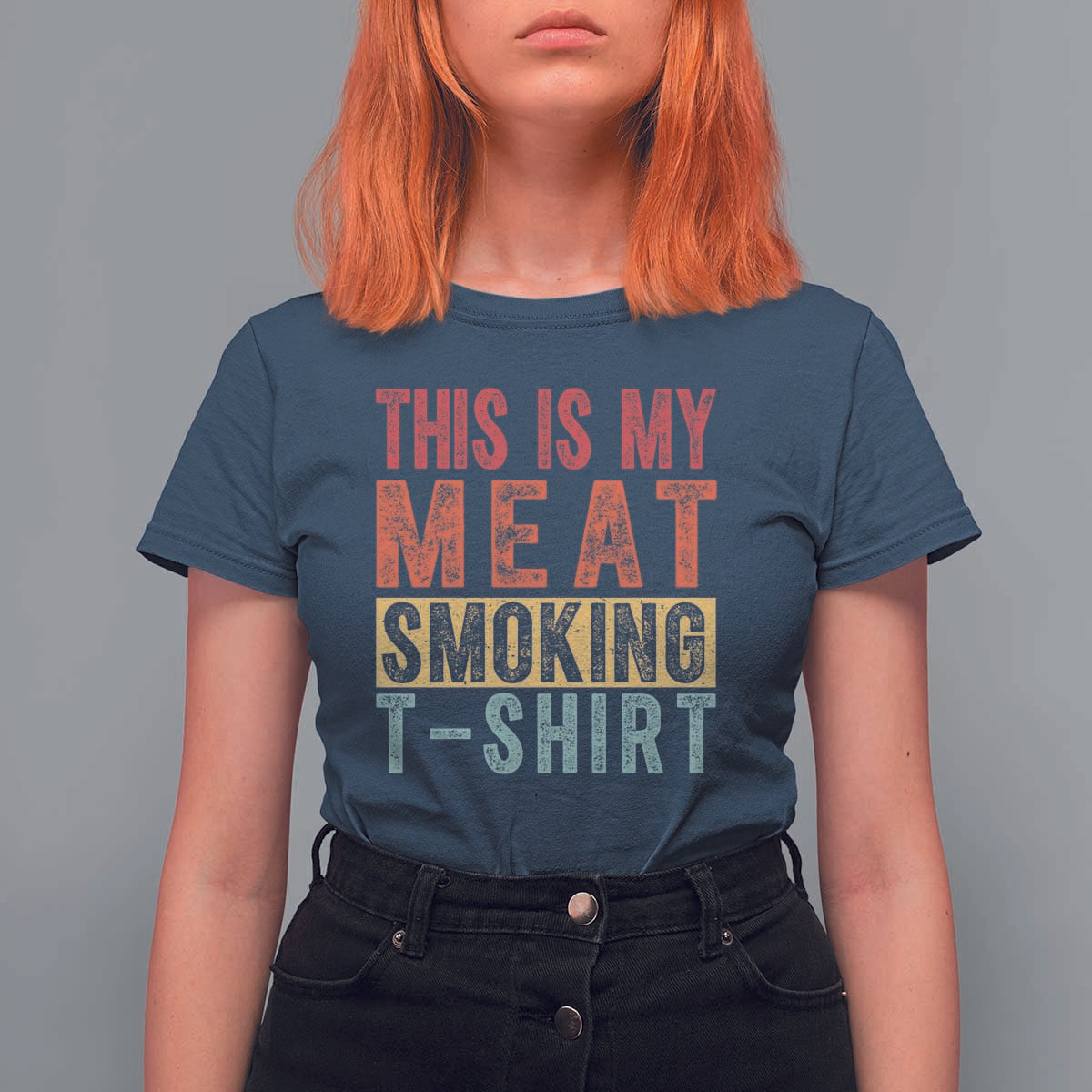 Vintage BBQ This Is My Meat Smoking T Shirt For Women - Wonder Print Shop