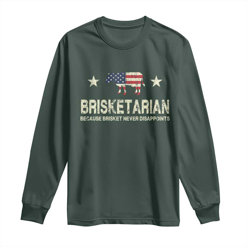 BBQ Long Sleeve Shirt Brisketarian Because Brisket Never Disappoints American Flag