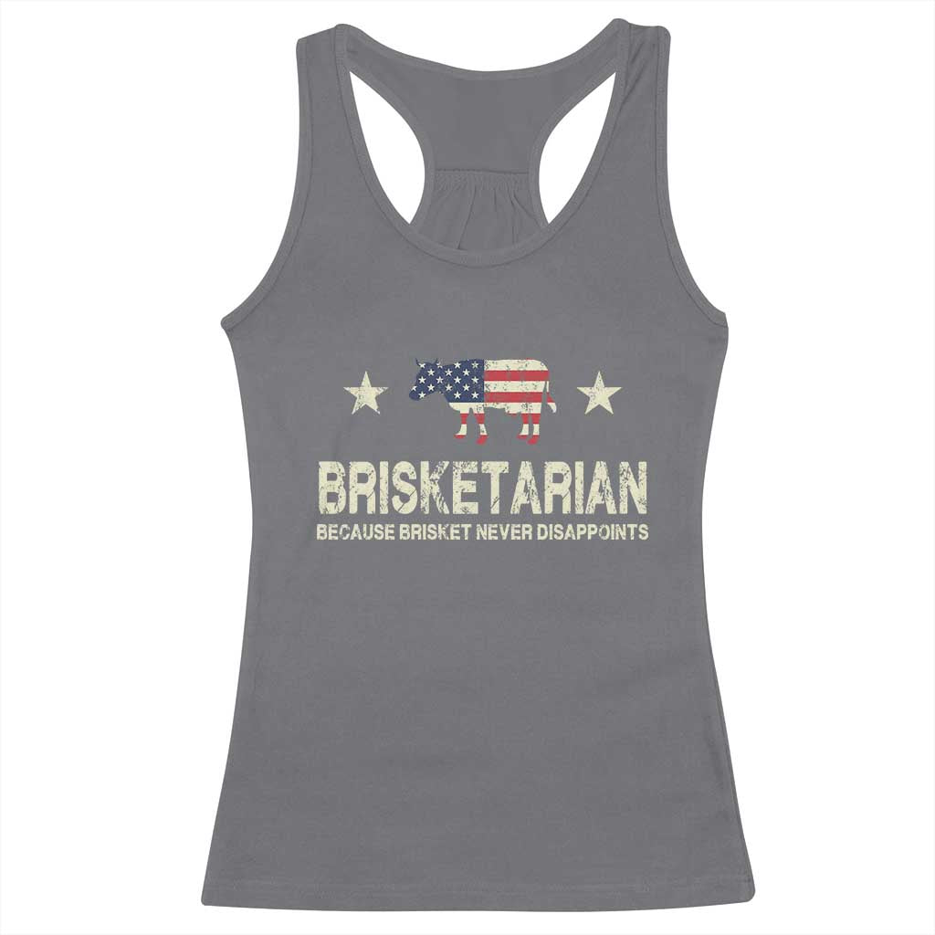 BBQ Racerback Tank Top Brisketarian Because Brisket Never Disappoints American Flag