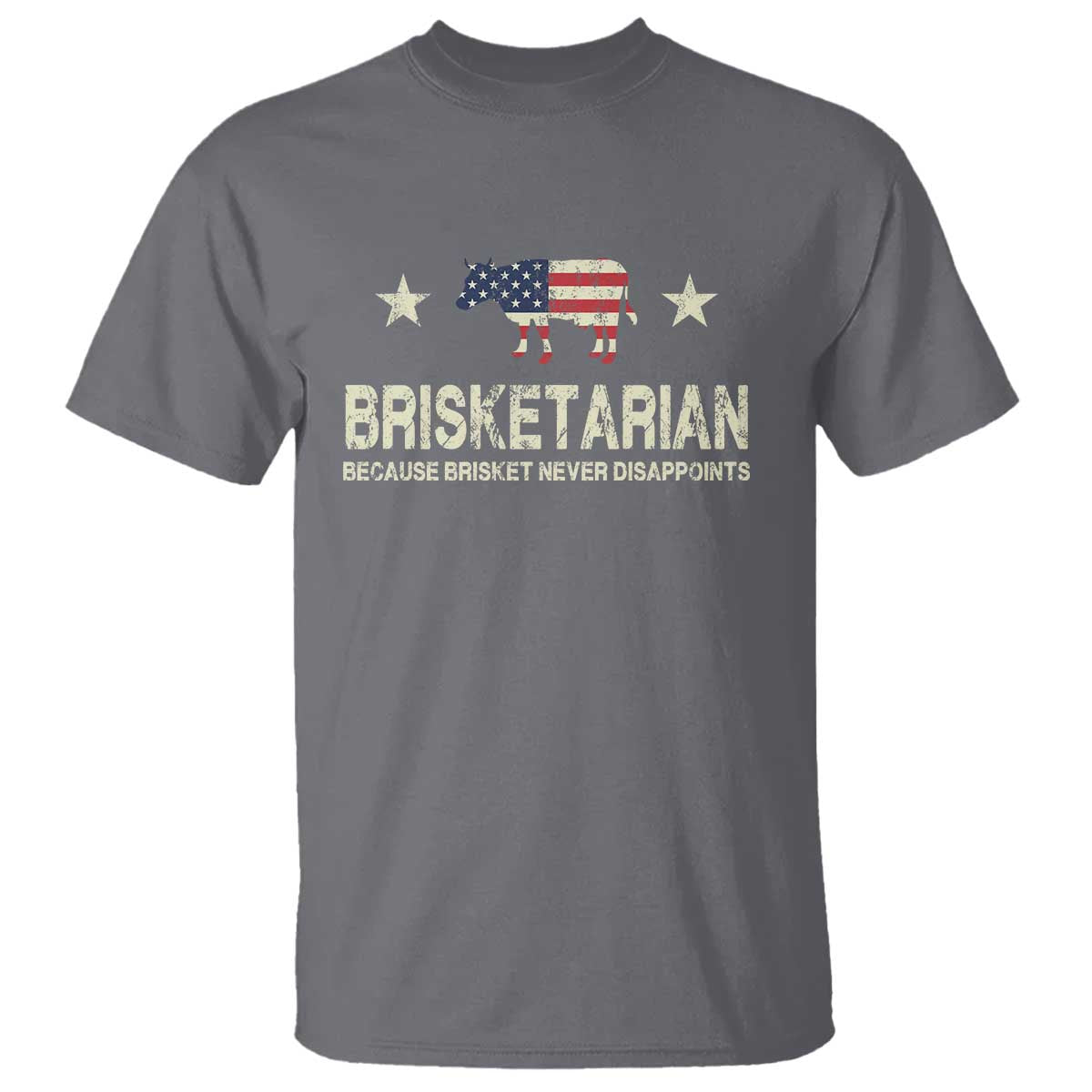 BBQ T Shirt Brisketarian Because Brisket Never Disappoints American Flag - Wonder Print Shop