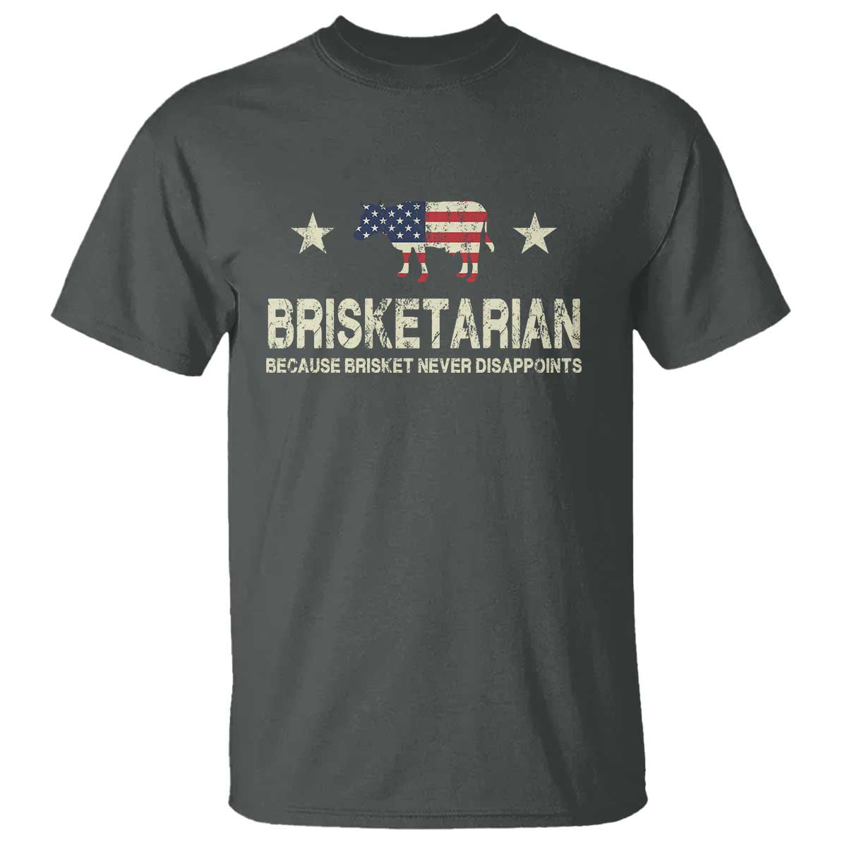BBQ T Shirt Brisketarian Because Brisket Never Disappoints American Flag - Wonder Print Shop