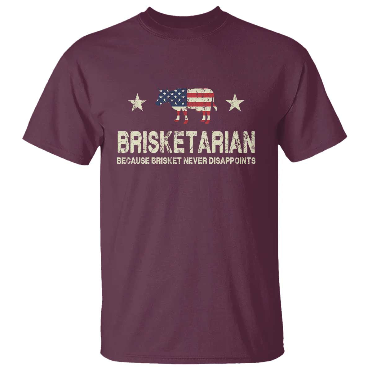 BBQ T Shirt Brisketarian Because Brisket Never Disappoints American Flag - Wonder Print Shop