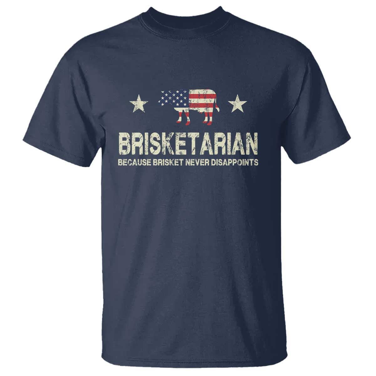 BBQ T Shirt Brisketarian Because Brisket Never Disappoints American Flag - Wonder Print Shop