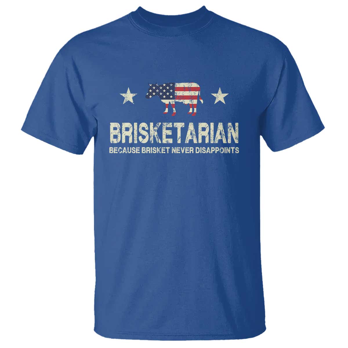 BBQ T Shirt Brisketarian Because Brisket Never Disappoints American Flag - Wonder Print Shop