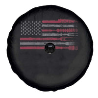 BBQ Spare Tire Cover With Red Line American Flag Meat Smoker Grilling Gifts