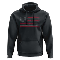 BBQ Hoodie With Red Line American Flag Meat Smoker Grilling Gifts