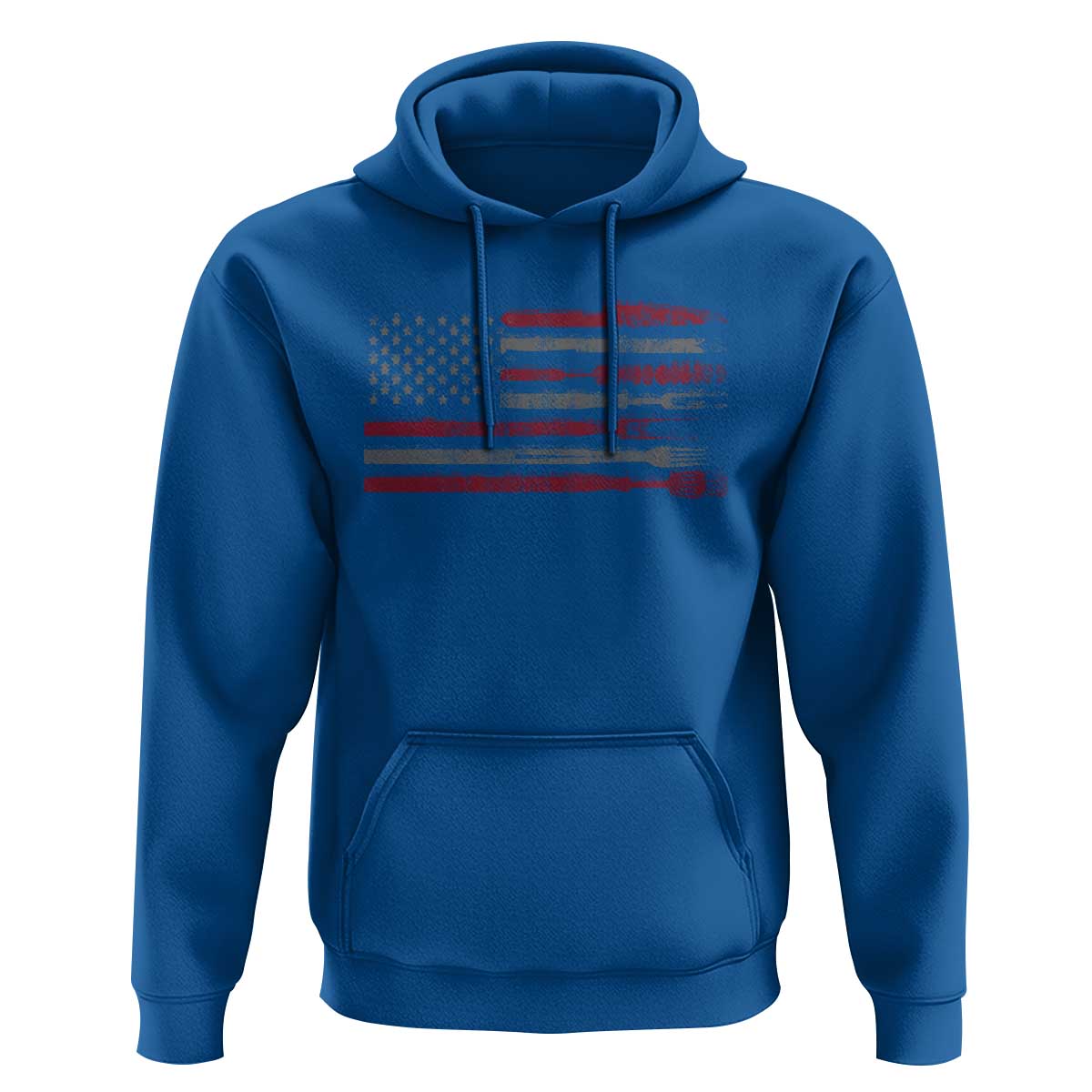 BBQ Hoodie With Red Line American Flag Meat Smoker Grilling Gifts