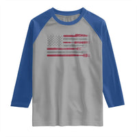 BBQ Raglan Shirt With Red Line American Flag Meat Smoker Grilling Gifts