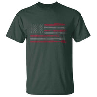 BBQ T Shirt With Red Line American Flag Meat Smoker Grilling Gifts - Wonder Print Shop