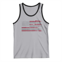 BBQ Tank Top With Red Line American Flag Meat Smoker Grilling Gifts