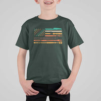 BBQ T Shirt For Kid With American Flag Brisket Butts Ribs and Freedom Grilling Gifts - Wonder Print Shop