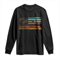 BBQ Long Sleeve Shirt With American Flag Brisket Butts Ribs and Freedom Grilling Gifts