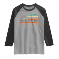 BBQ Raglan Shirt With American Flag Brisket Butts Ribs and Freedom Grilling Gifts