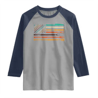 BBQ Raglan Shirt With American Flag Brisket Butts Ribs and Freedom Grilling Gifts