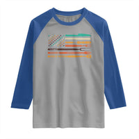 BBQ Raglan Shirt With American Flag Brisket Butts Ribs and Freedom Grilling Gifts