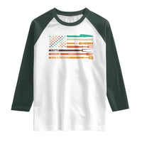 BBQ Raglan Shirt With American Flag Brisket Butts Ribs and Freedom Grilling Gifts