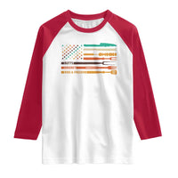 BBQ Raglan Shirt With American Flag Brisket Butts Ribs and Freedom Grilling Gifts