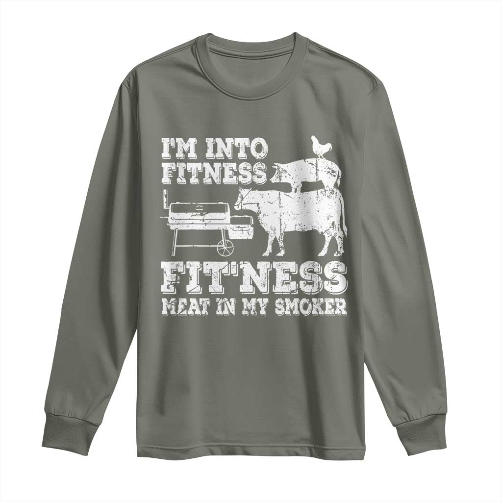 Funny BBQ Long Sleeve Shirt Meat Smoking Barbeque Griller Grilling Gifts