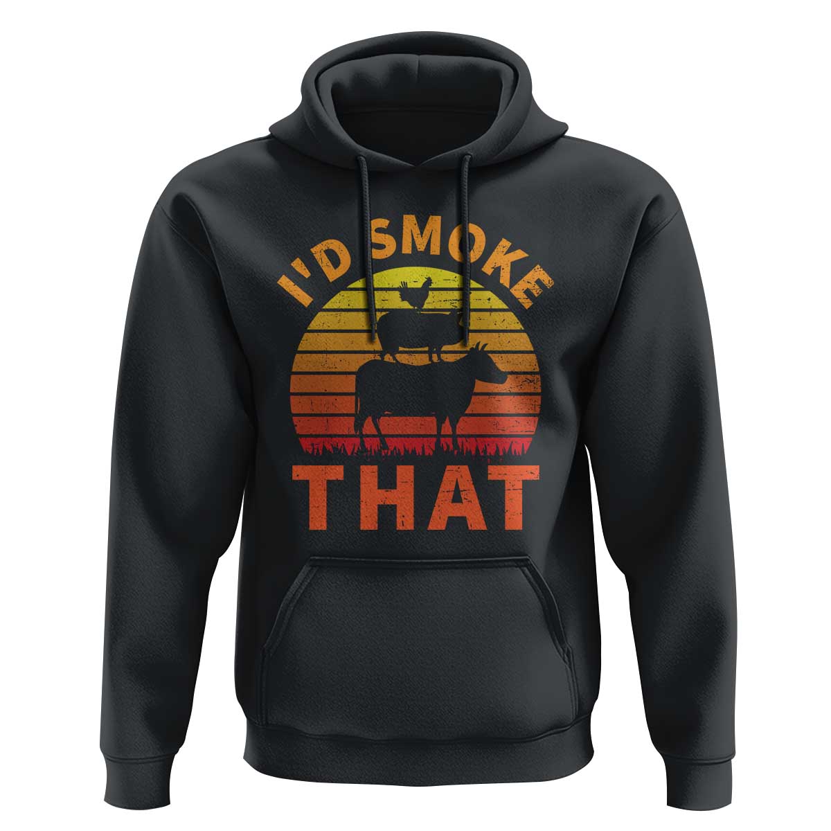 Funny BBQ Hoodie I'd Smoke That Barbecue Retro Grilling Gifts