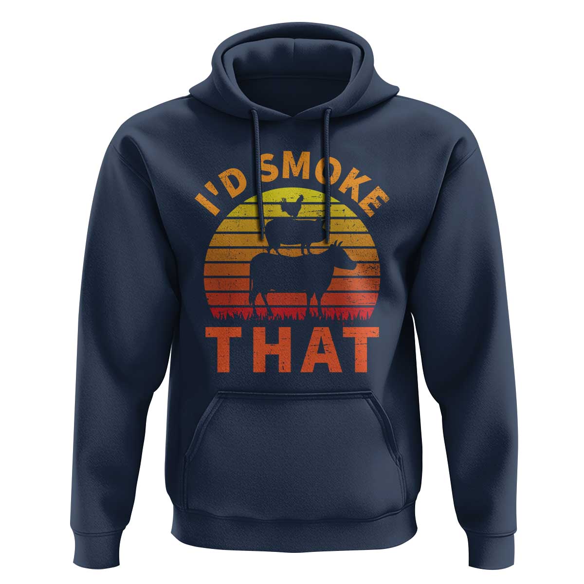 Funny BBQ Hoodie I'd Smoke That Barbecue Retro Grilling Gifts