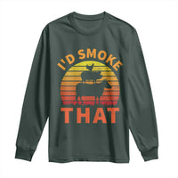 Funny BBQ Long Sleeve Shirt I'd Smoke That Barbecue Retro Grilling Gifts