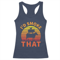 Funny BBQ Racerback Tank Top I'd Smoke That Barbecue Retro Grilling Gifts