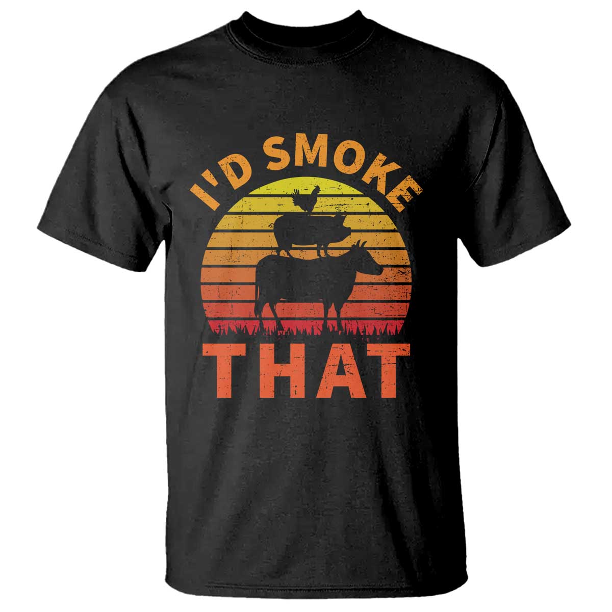 Funny BBQ T Shirt I'd Smoke That Barbecue Retro Grilling Gifts - Wonder Print Shop
