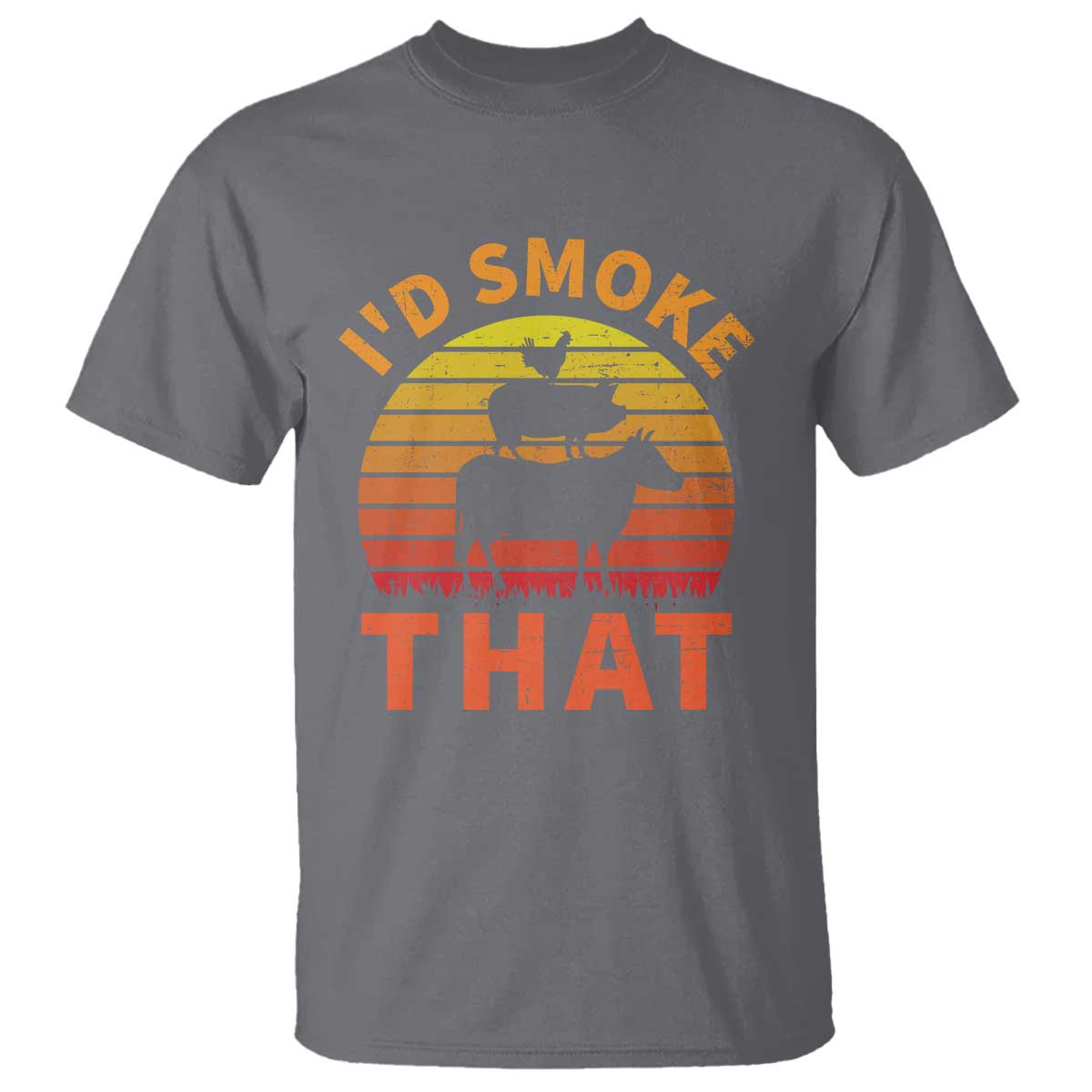 Funny BBQ T Shirt I'd Smoke That Barbecue Retro Grilling Gifts - Wonder Print Shop