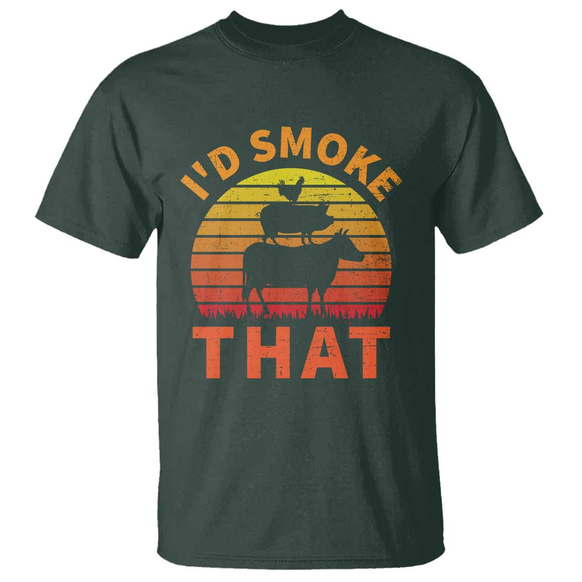 Funny BBQ T Shirt I'd Smoke That Barbecue Retro Grilling Gifts - Wonder Print Shop