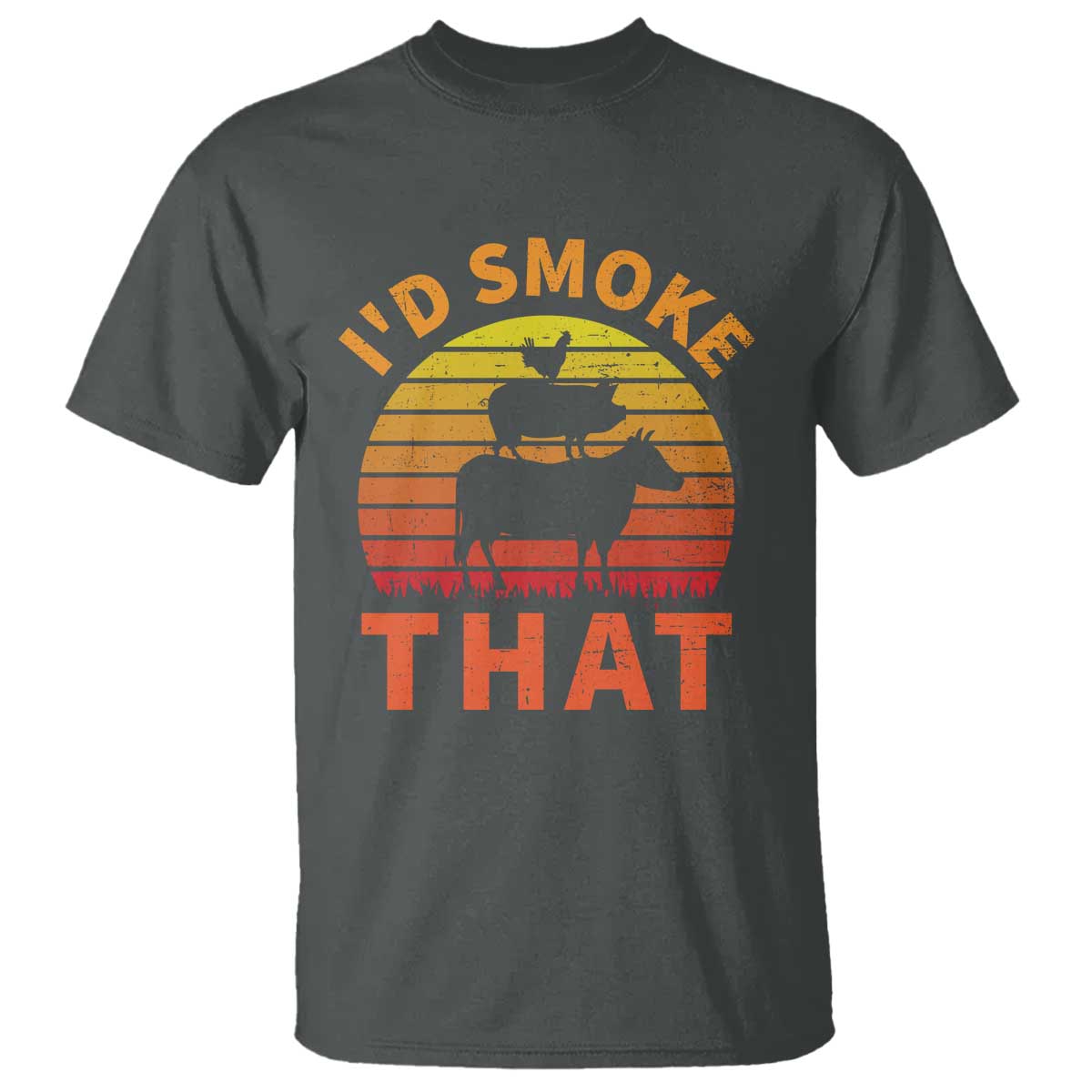 Funny BBQ T Shirt I'd Smoke That Barbecue Retro Grilling Gifts - Wonder Print Shop