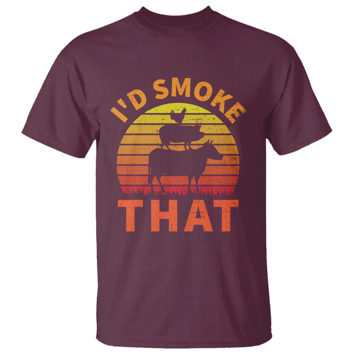 Funny BBQ T Shirt I'd Smoke That Barbecue Retro Grilling Gifts - Wonder Print Shop