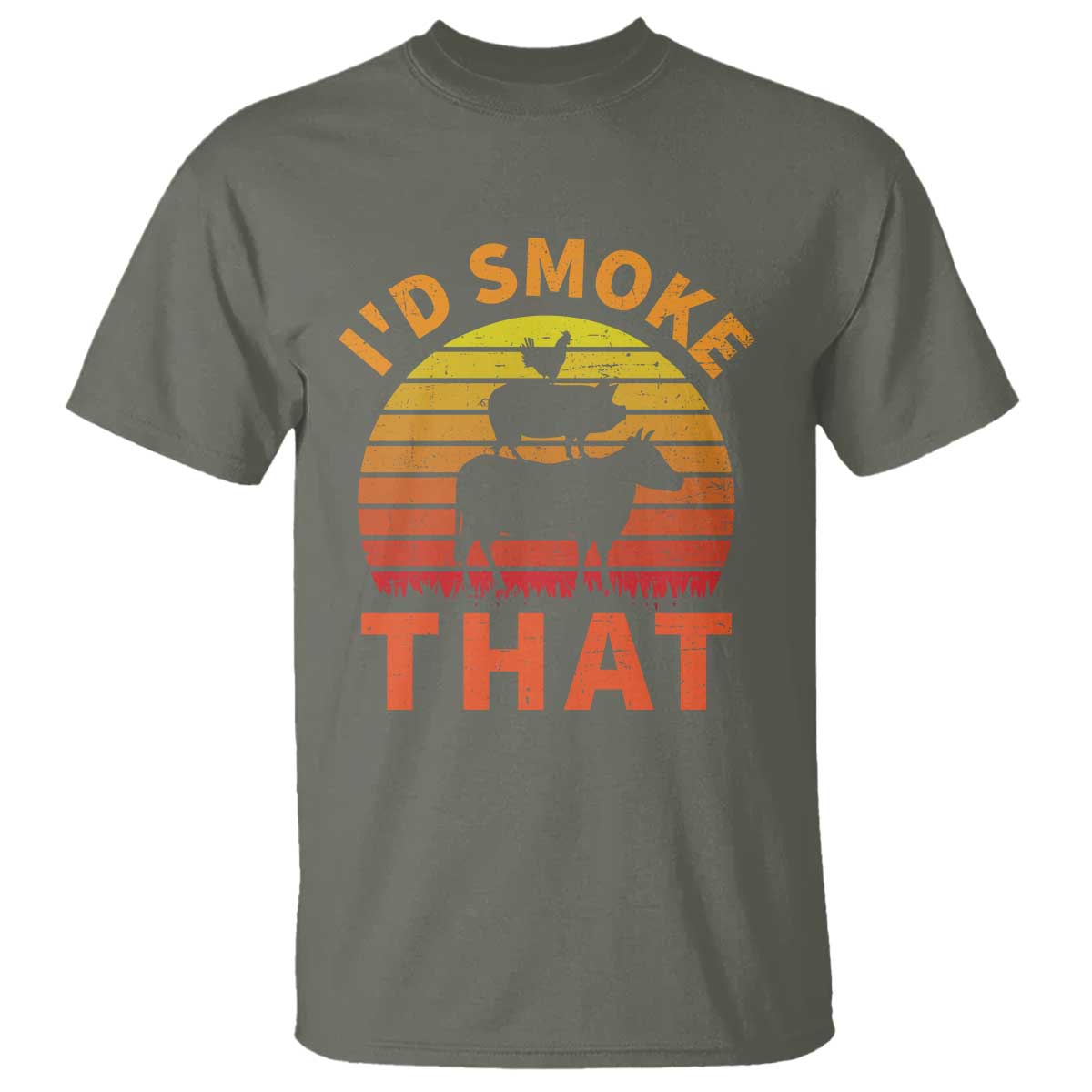 Funny BBQ T Shirt I'd Smoke That Barbecue Retro Grilling Gifts - Wonder Print Shop
