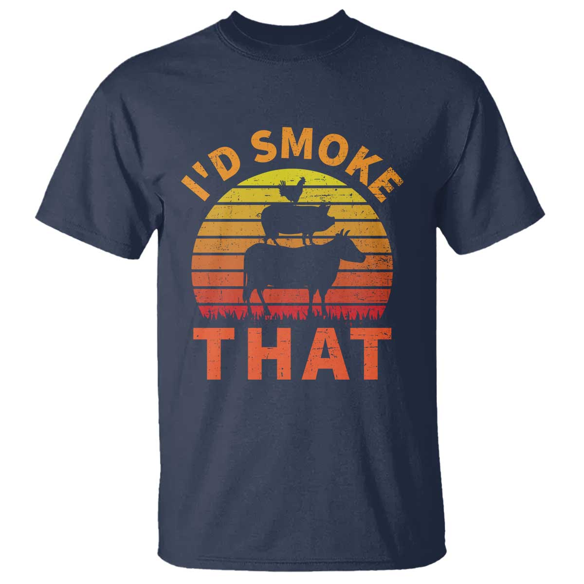 Funny BBQ T Shirt I'd Smoke That Barbecue Retro Grilling Gifts - Wonder Print Shop