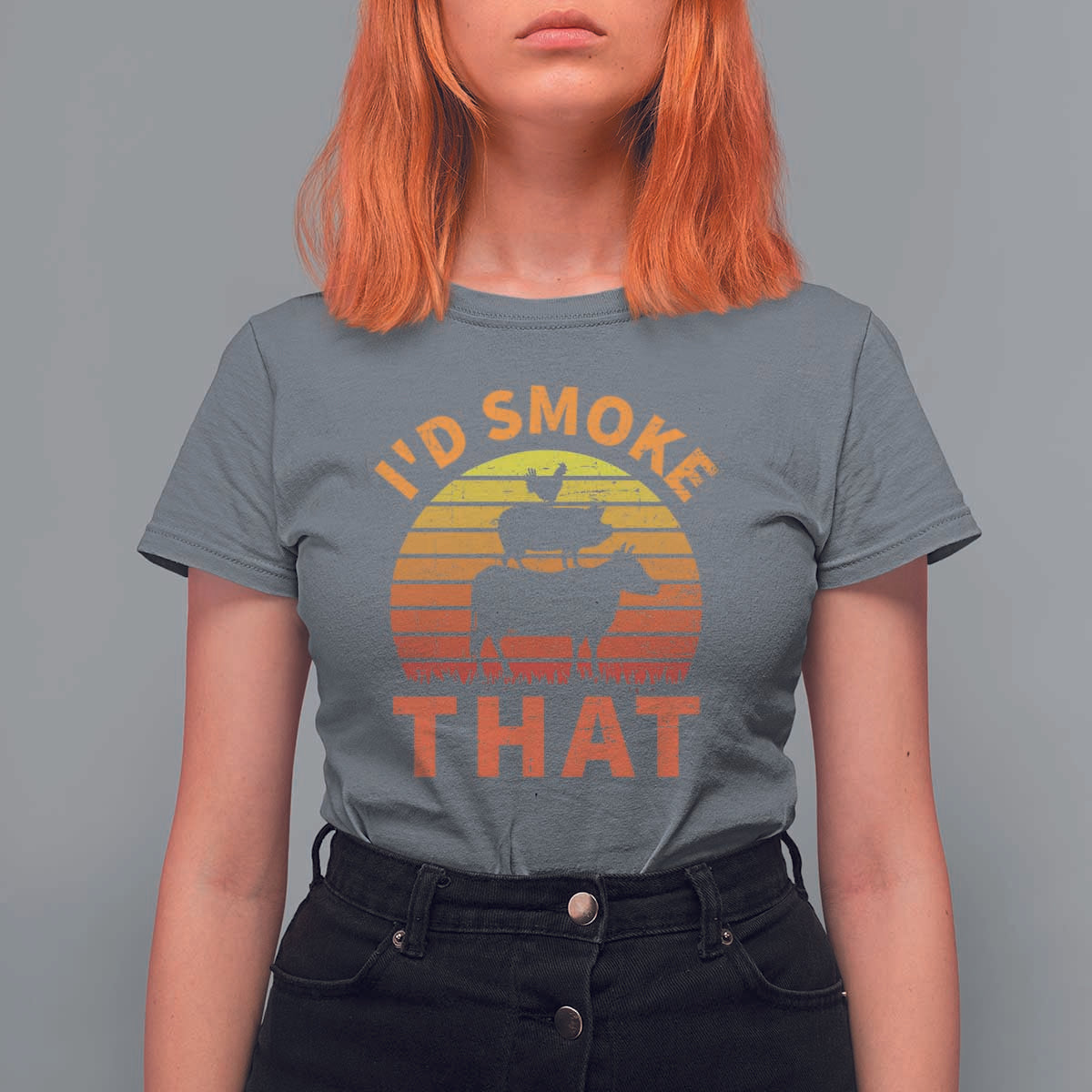 Funny BBQ T Shirt For Women I'd Smoke That Barbecue Retro Grilling Gifts - Wonder Print Shop