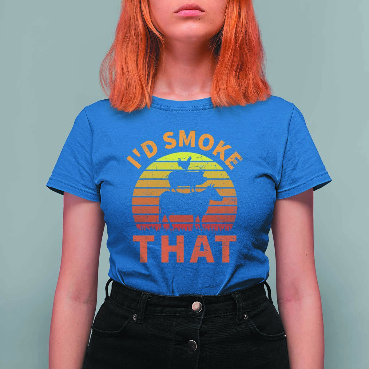 Funny BBQ T Shirt For Women I'd Smoke That Barbecue Retro Grilling Gifts - Wonder Print Shop