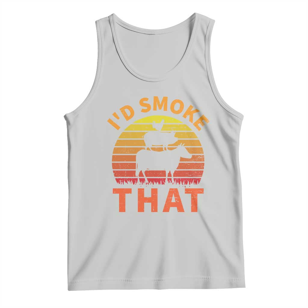 Funny BBQ Tank Top I'd Smoke That Barbecue Retro Grilling Gifts