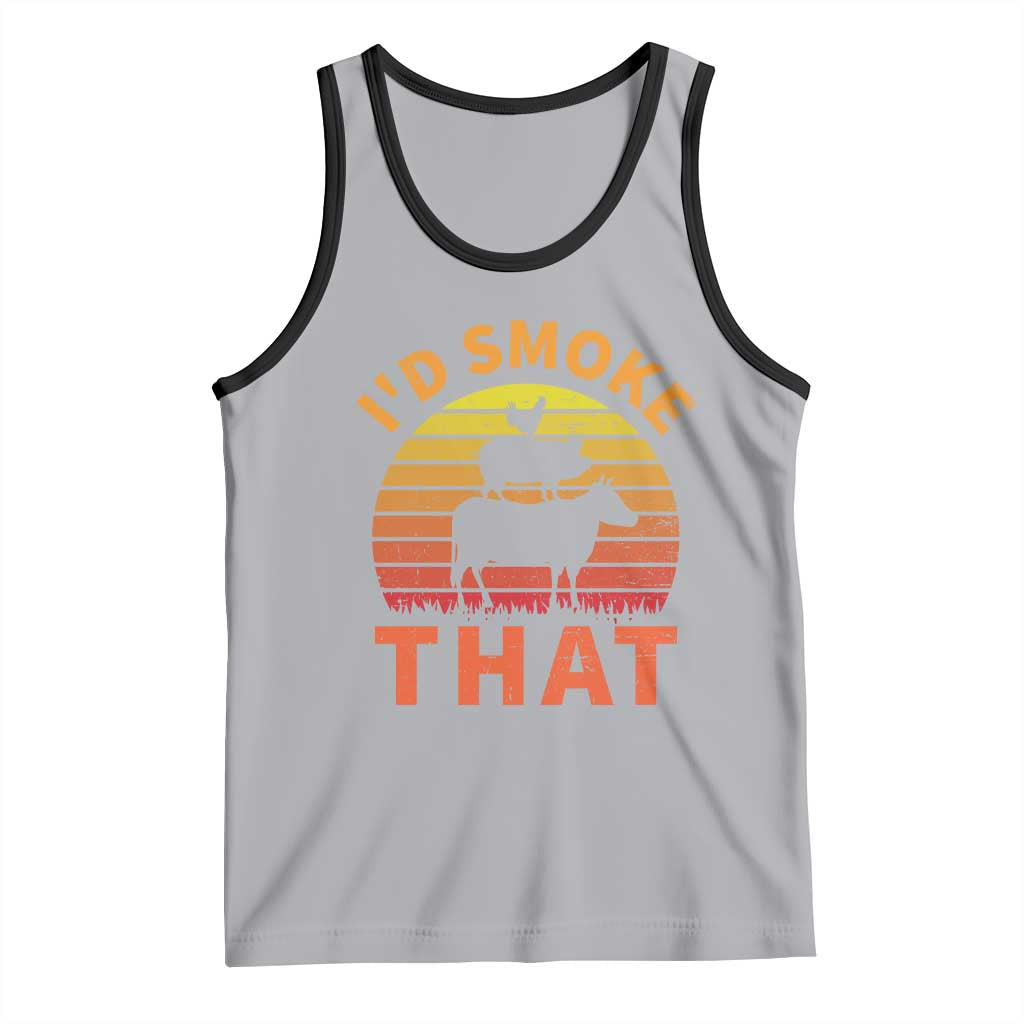 Funny BBQ Tank Top I'd Smoke That Barbecue Retro Grilling Gifts