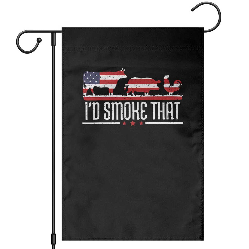BBQ 4th July Garden Flag I'd Smoke That Patriot Barbeque Cook Chef