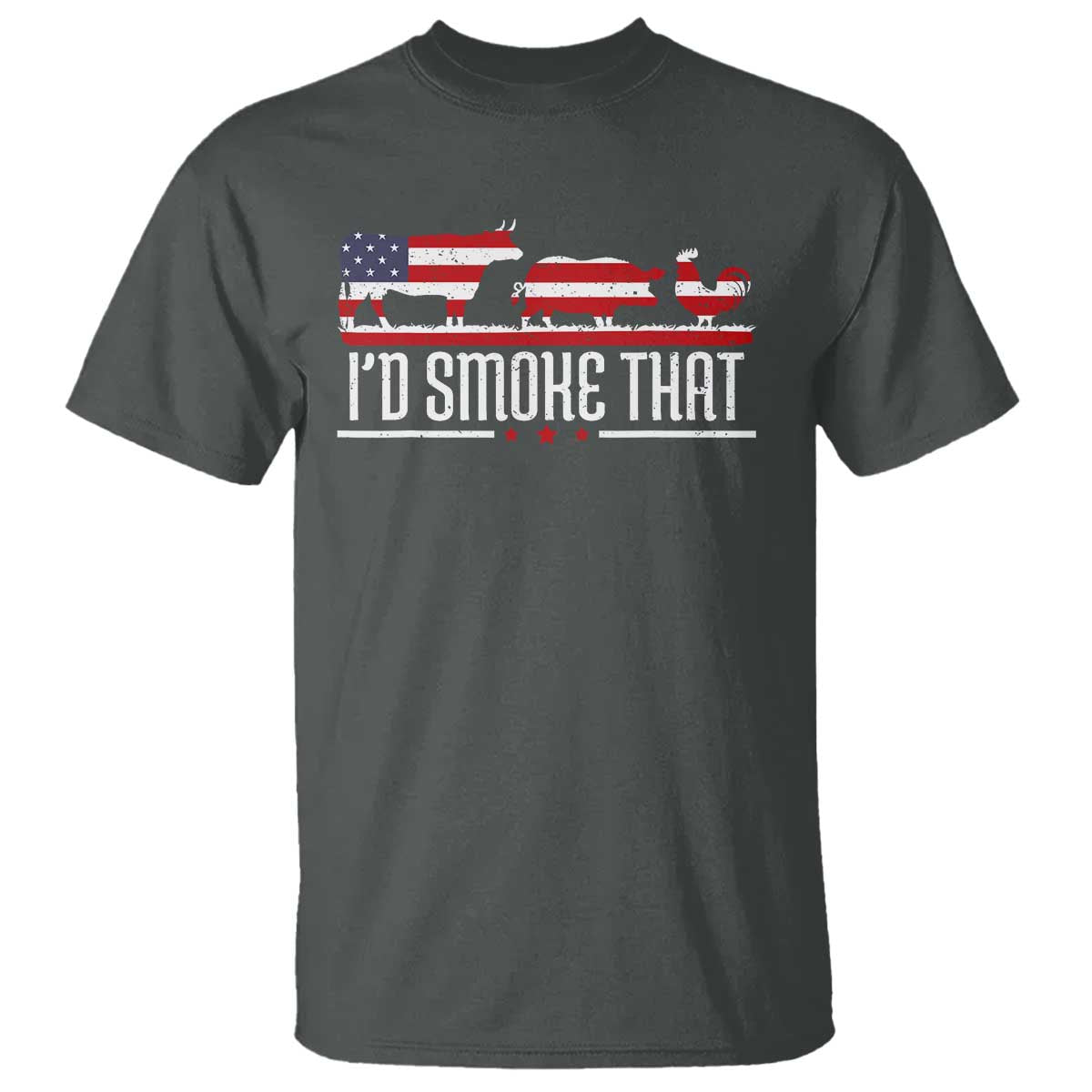 BBQ T Shirt 4th July I'd Smoke That Patriot Barbeque Cook Chef - Wonder Print Shop