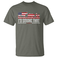 BBQ T Shirt 4th July I'd Smoke That Patriot Barbeque Cook Chef - Wonder Print Shop
