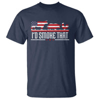 BBQ T Shirt 4th July I'd Smoke That Patriot Barbeque Cook Chef - Wonder Print Shop