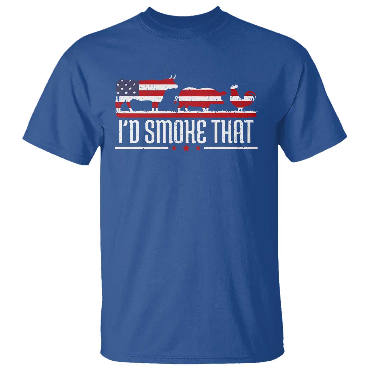 BBQ T Shirt 4th July I'd Smoke That Patriot Barbeque Cook Chef - Wonder Print Shop