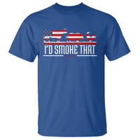 BBQ T Shirt 4th July I'd Smoke That Patriot Barbeque Cook Chef - Wonder Print Shop