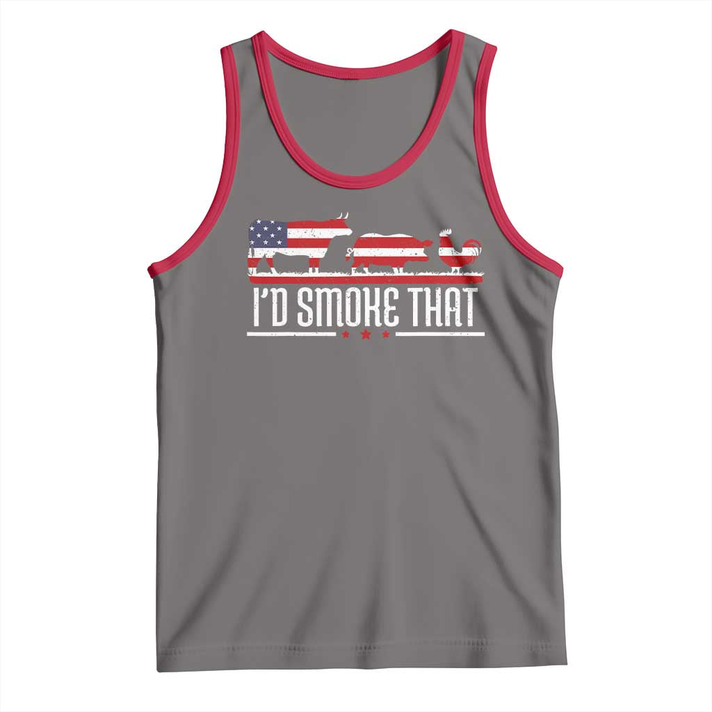 BBQ Tank Top 4th July I'd Smoke That Patriot Barbeque Cook Chef