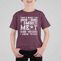 BBQ T Shirt For Kid I Smoke Meat And I Know Things Funny Saying - Wonder Print Shop