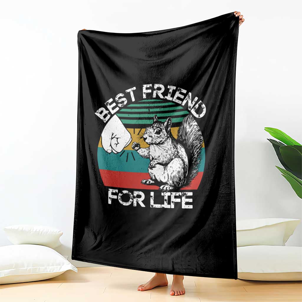 Squirrel Lover Throw Blanket Funny Vintage Squirrel Gift Best Friend For Life