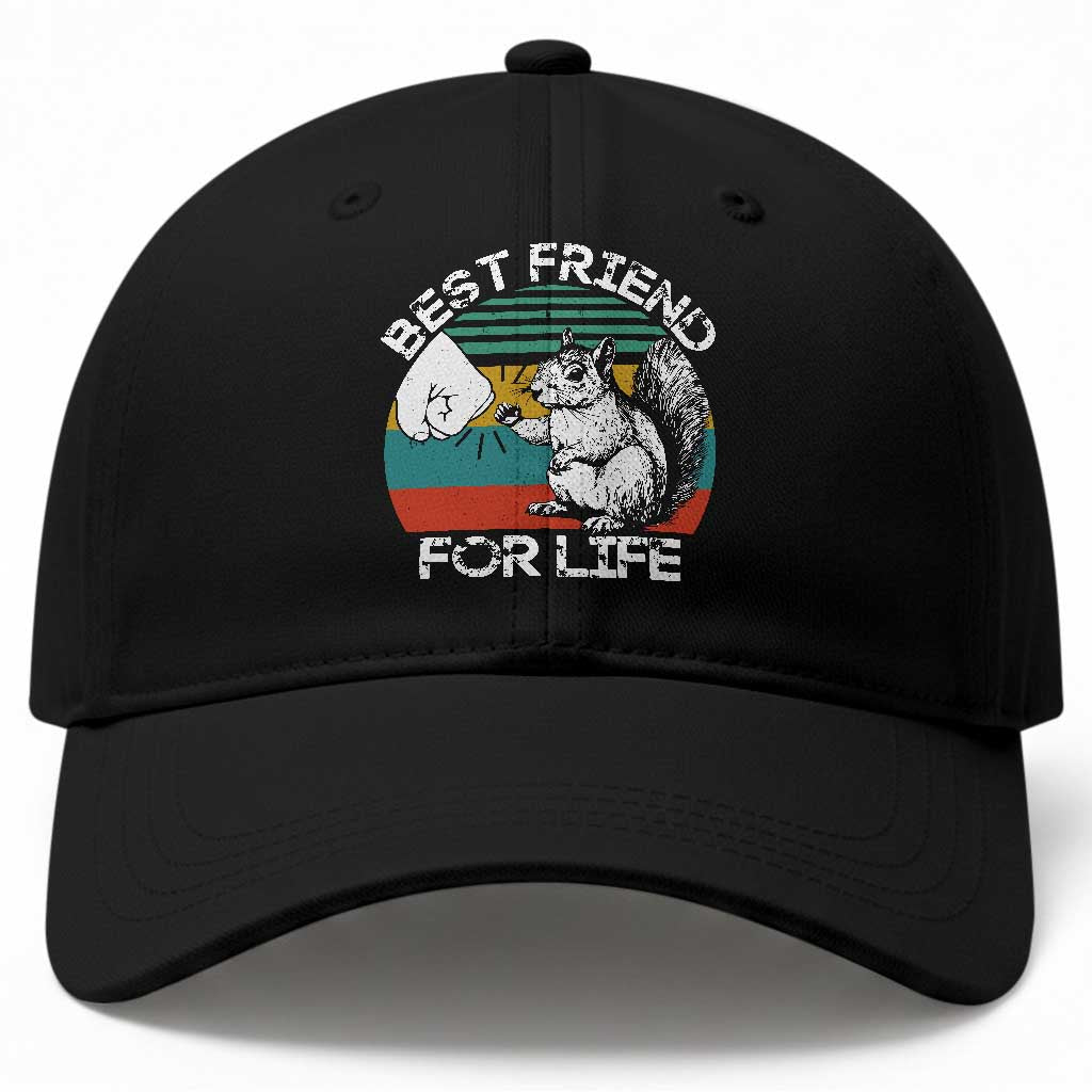 Squirrel Lover Baseball Cap Funny Vintage Squirrel Gift Best Friend For Life