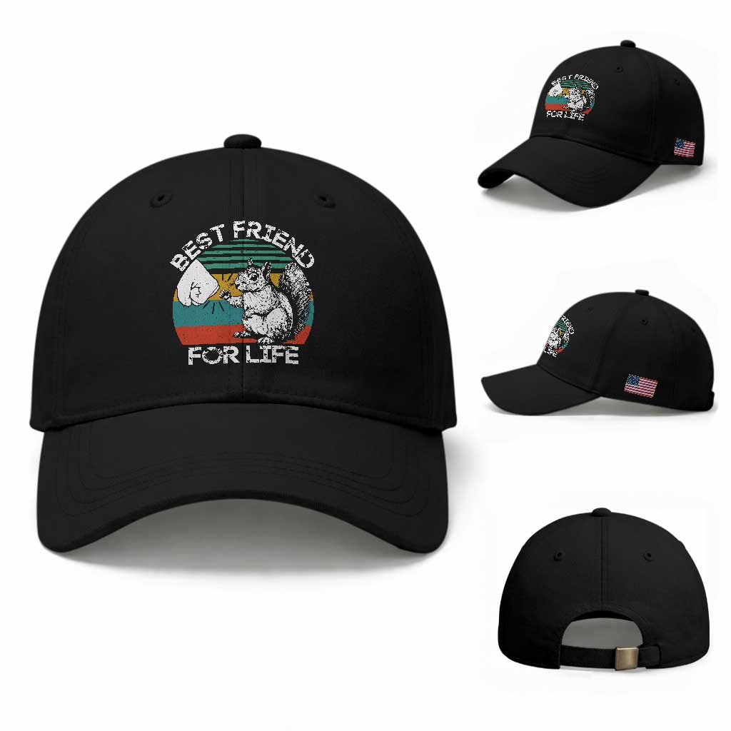 Squirrel Lover Baseball Cap Funny Vintage Squirrel Gift Best Friend For Life