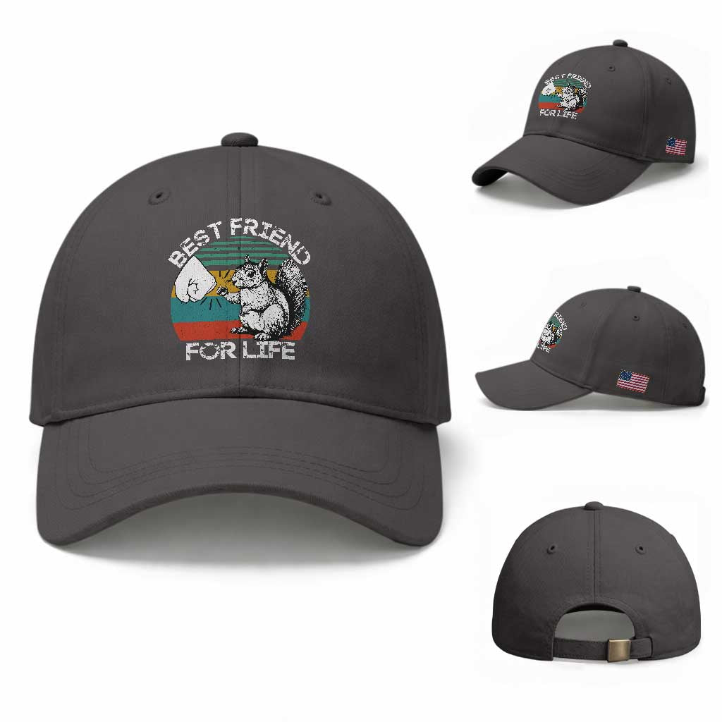 Squirrel Lover Baseball Cap Funny Vintage Squirrel Gift Best Friend For Life